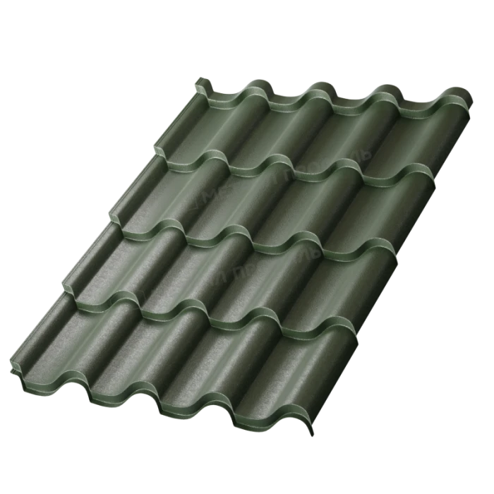 Металлочерепица Металл-Профиль Монтерроса-X 0,5 VikingMP® E RAL 6007 Бутылочно-зеленый