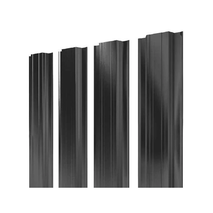 Штакетник Прямоугольный Grand Line 0,45 Drap RAL 9005 Черный